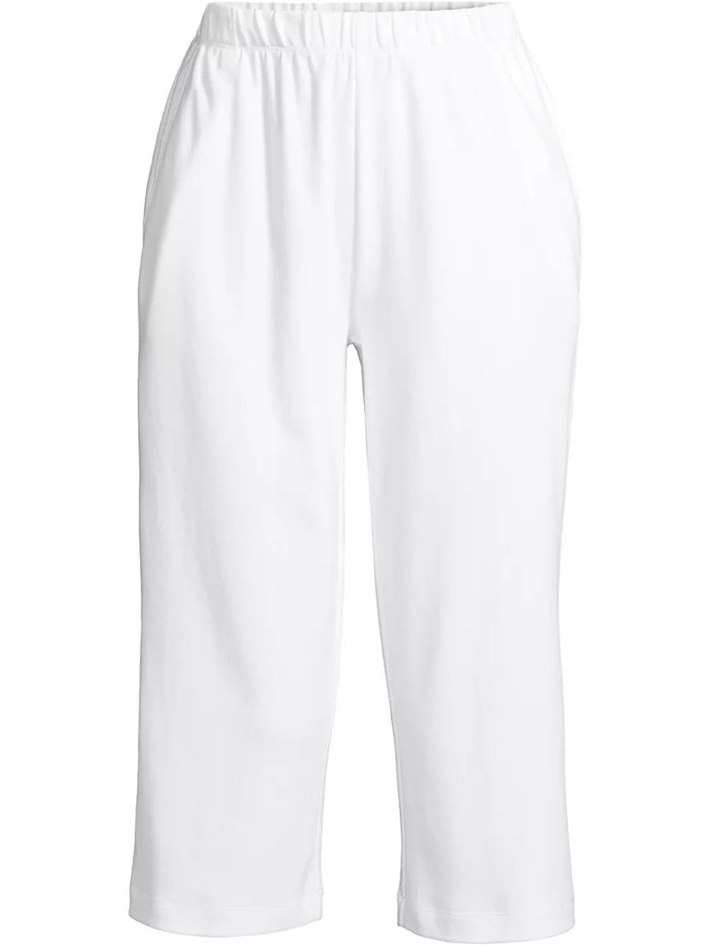 Land’s End Women’s White Elastic-Waist Crop Pants